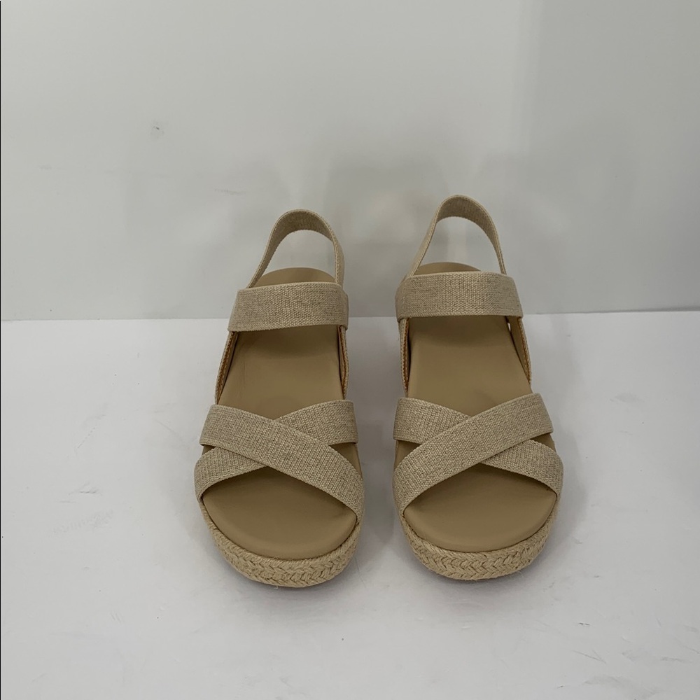 ABEO Riviera Stretch platform wedge espadrille sandal shoe linen strappy new 5 - Picture 5 of 8